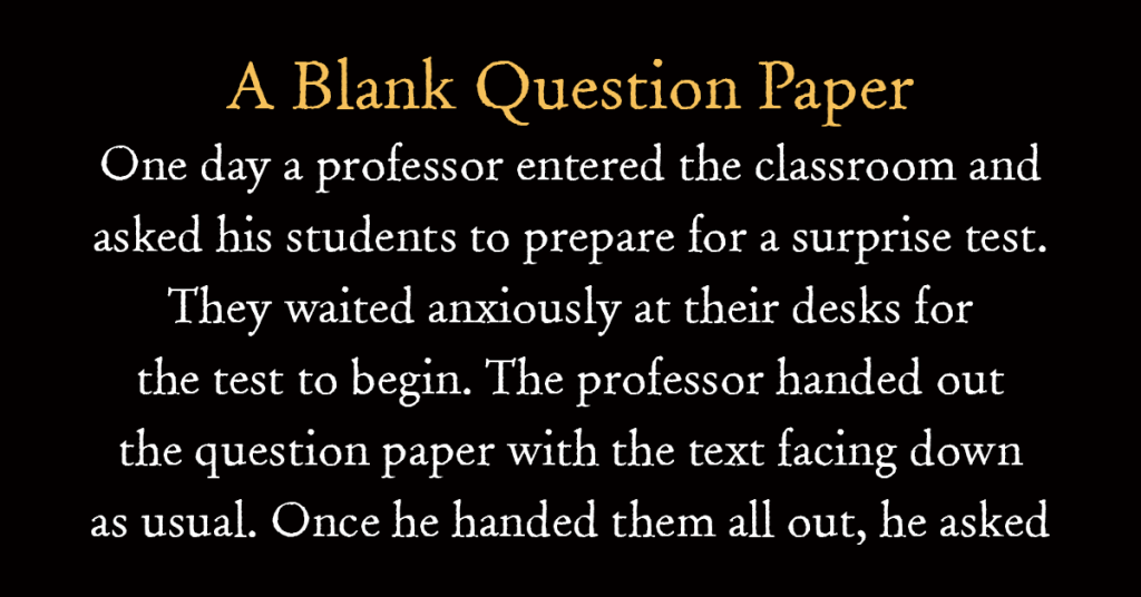 A Blank Question Paper