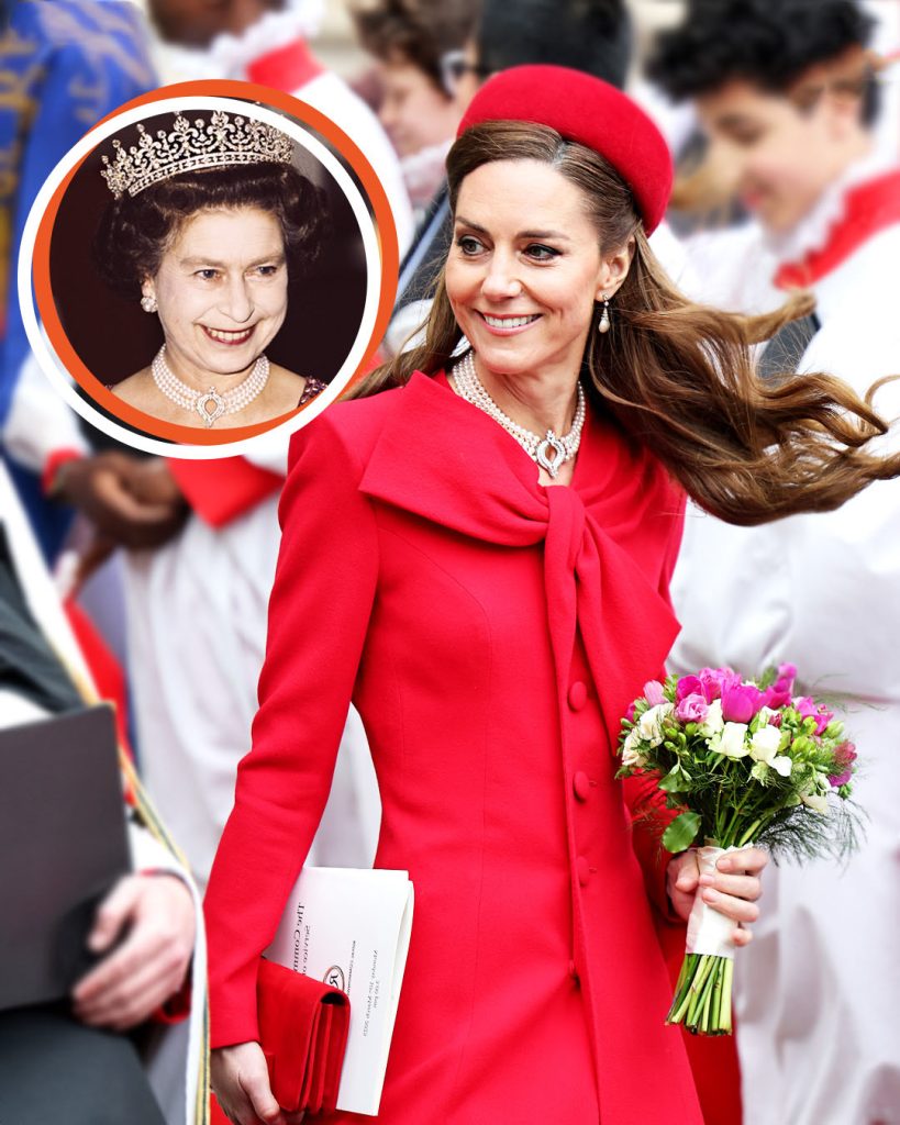Kate Middleton rewears Queen Elizabeth’s pearl necklace at first Commonwealth Day service in 2 years
