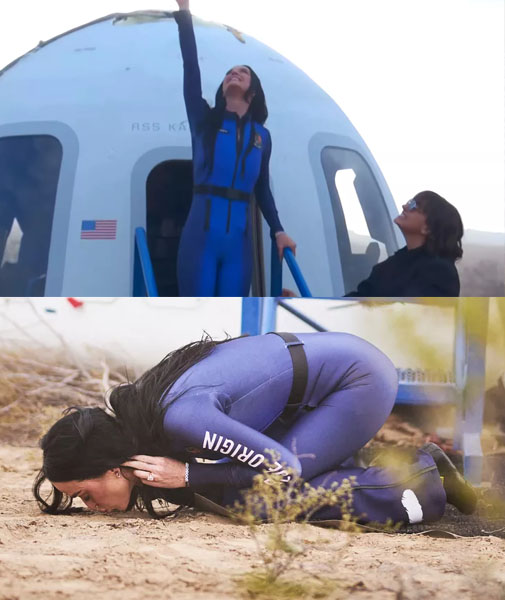 Katy Perry Sang ‘What a Wonderful World’ During Blue Origin Rocket Ride, Then Kissed the Earth When She Landed