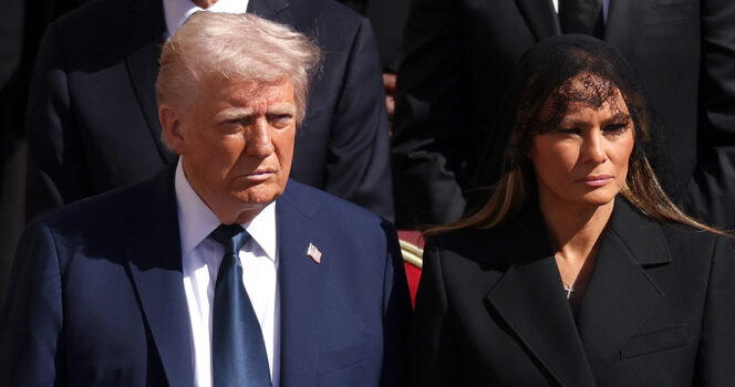 Why Donald Trump broke Vatican rules and wore blue suit to pope’s funeral