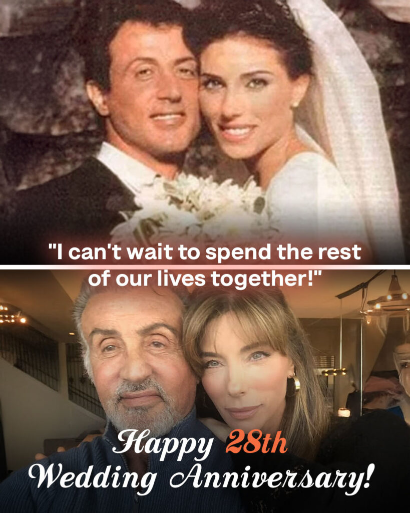 HAPPY 28TH WEDDING ANNIVERSARY to beloved Hollywood couple Sylvester Stallone and his wonderful wife