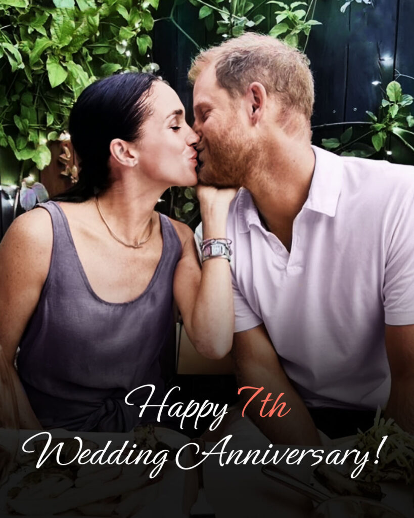 Meghan Markle shares never-before-seen photos of Prince Harry and their kids for 7th wedding anniversary