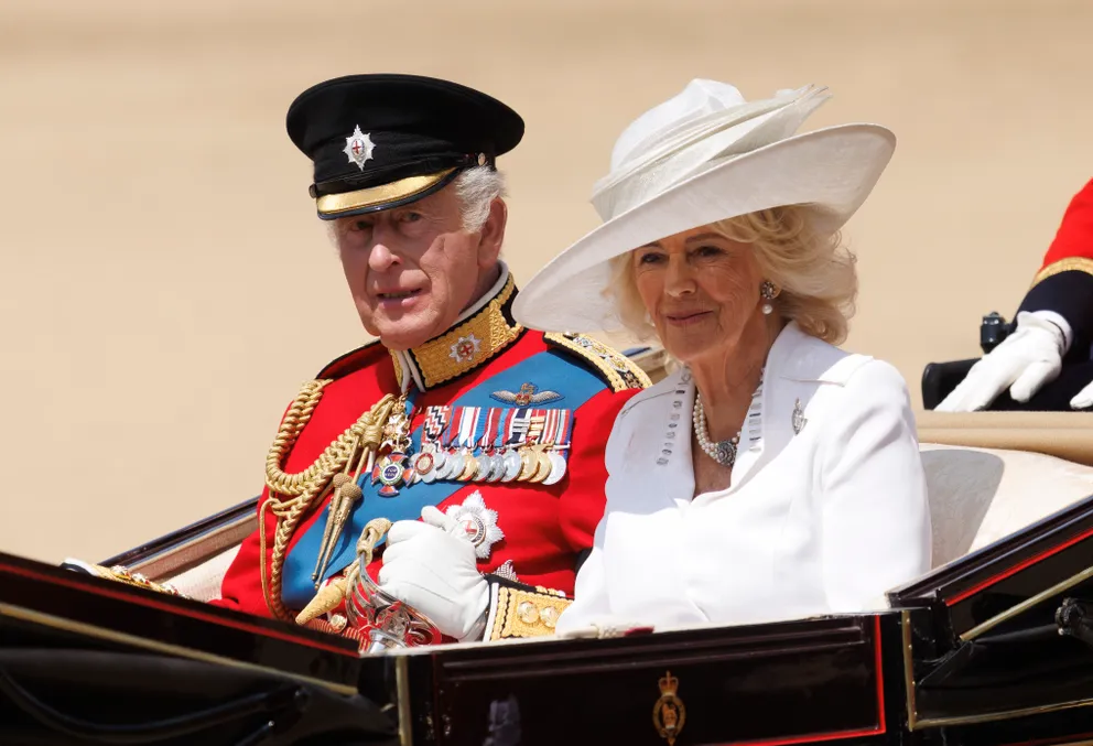 Queen Camilla Appears to ‘Walk in Front Of’ King Charles on Trooping the Colour Balcony, Causing a Stir – Video