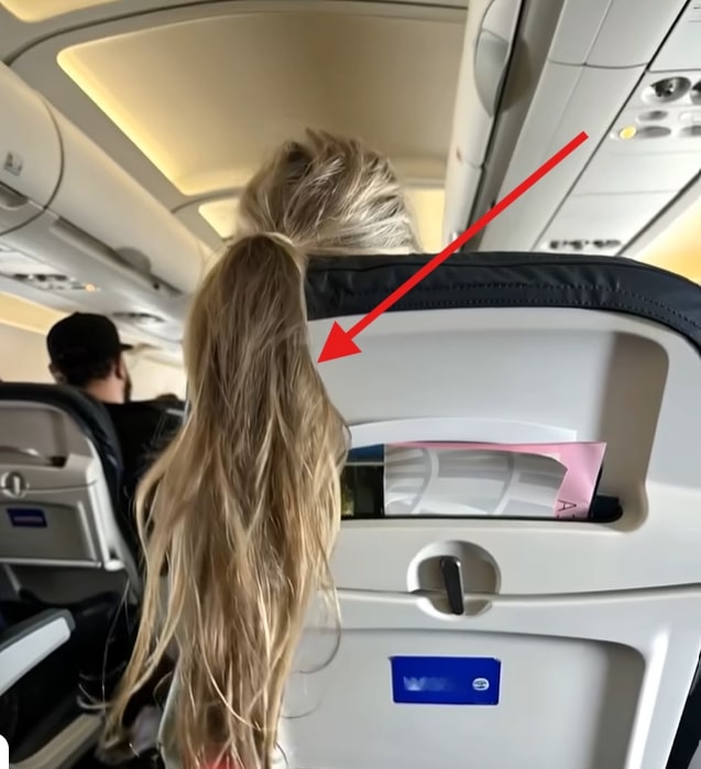 Her hair was all over my seat, blocking my view mid-flight — so I gave her a lesson in airplane etiquette.