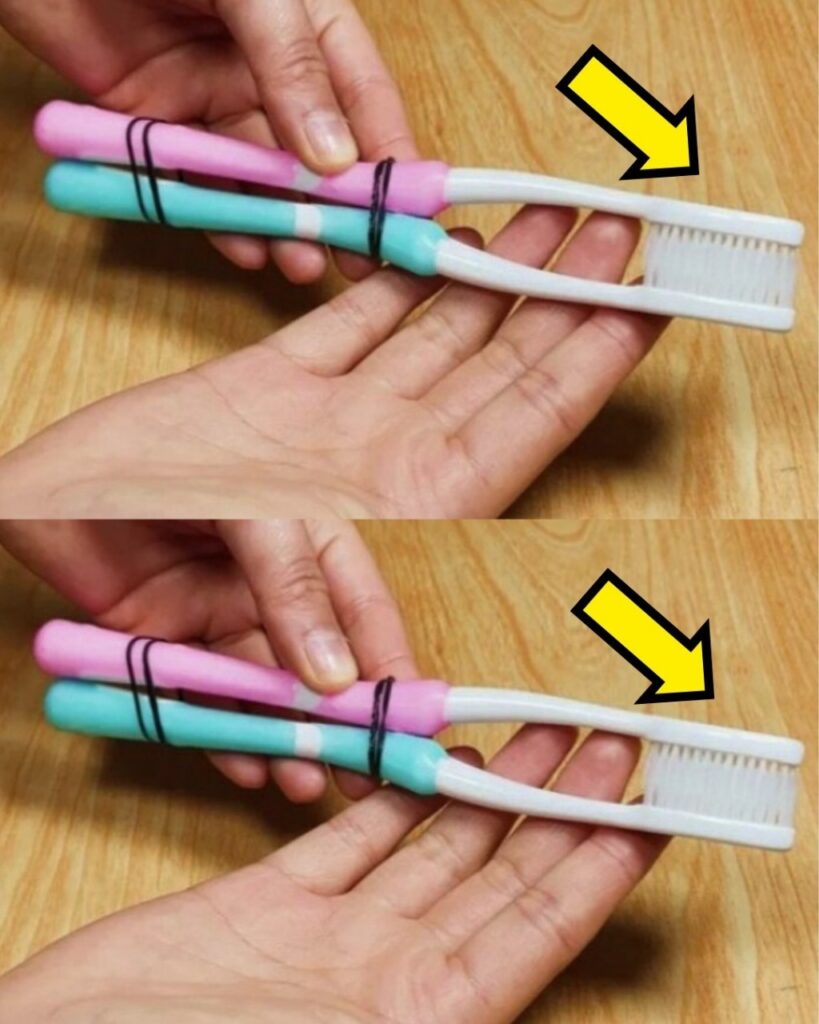 Tie Two Old Toothbrushes Together – A Clever Hack That Solves Common Household Problems