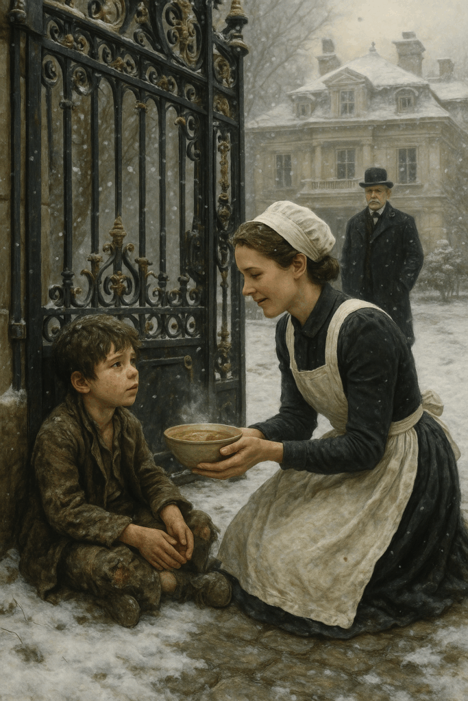 The Maid Snuck a Starving Boy Into the Mansion to Feed Him — But When Her Billionaire Boss Came Home Early, His Reaction Revealed a Chilling Truth About the Boy No One Could Have Imagined…