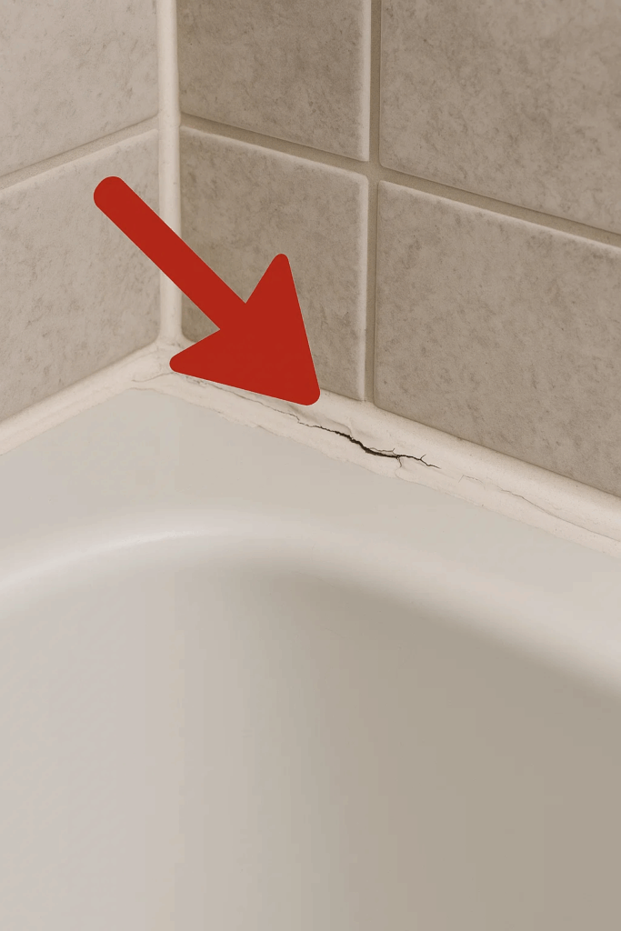 My dad showed me a way to fix cracked bathroom caulking without removing it.
