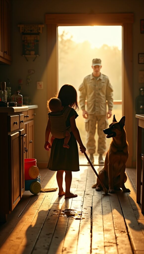 When I Came Home From War, My Daughter Was Raising Her Brother Alone — And The Dog Was The Only One Who Stayed…