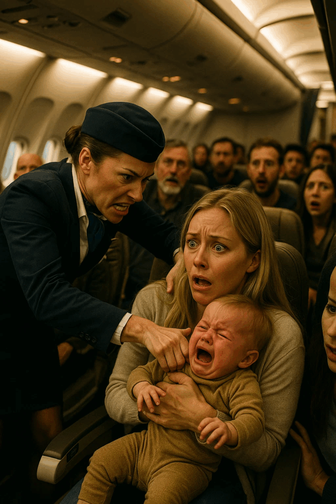 I was on a flight home, cradling my 3-month-old in my arms, eager to reunite with my husband